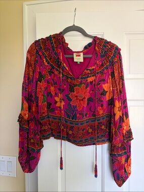 Farm Rio Magenta & Orange Top